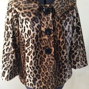 Chico’s waist length leopard print jacket size 1